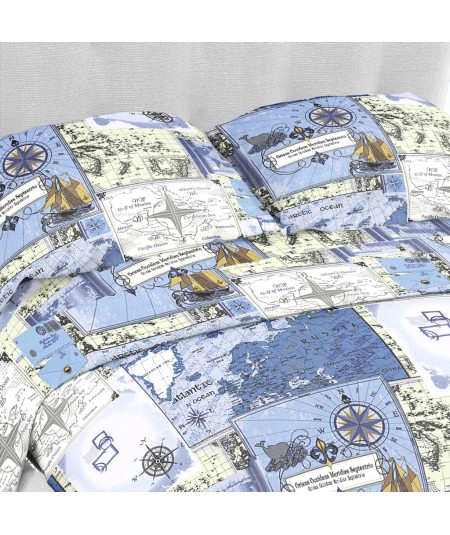 5 - Completo lenzuola letto Lara Morada in Cotone fantasia Mappa